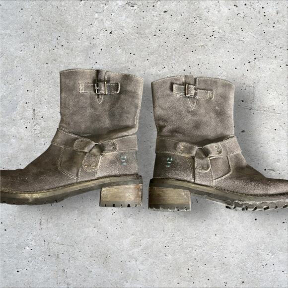 ROAN by Bed Stu Emerson Grey Suede Rust 7.5M Moto Motorcycle Soft - Picture 5 of 13